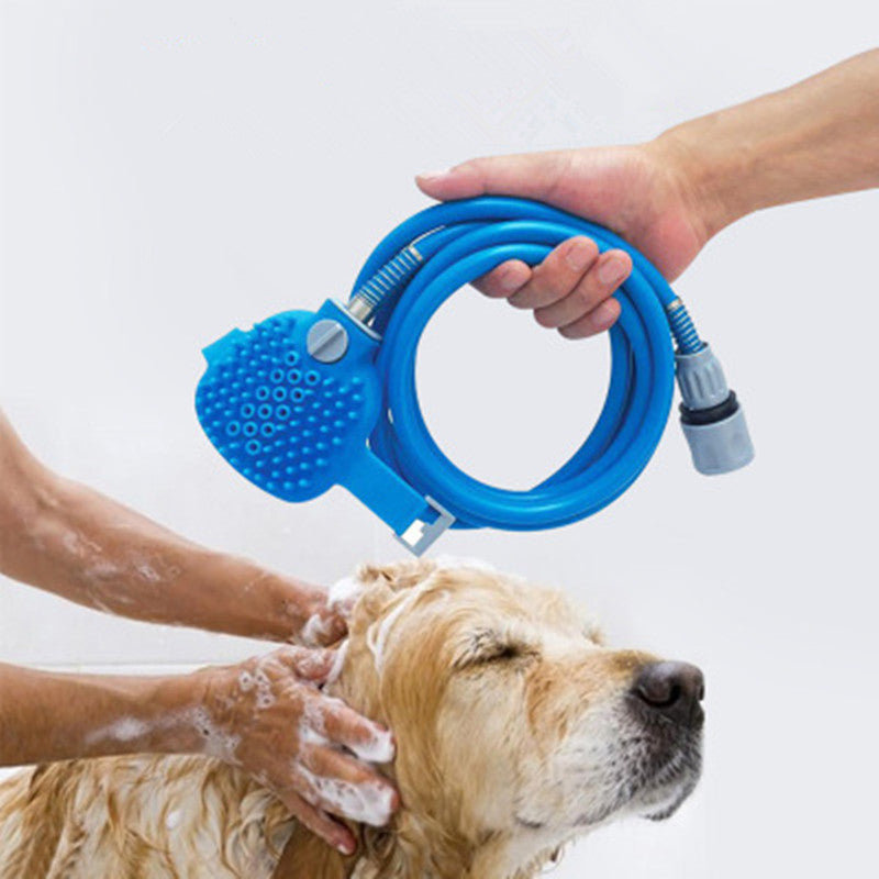 Pet Bath Tool - Brush with Massager and Integrated Shower