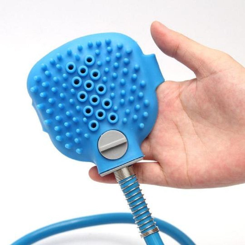 Pet Bath Tool - Brush with Massager and Integrated Shower