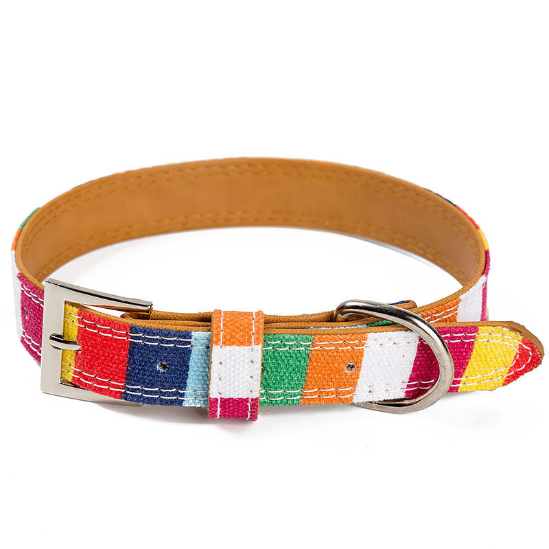 Collar de cuero en colores para perros