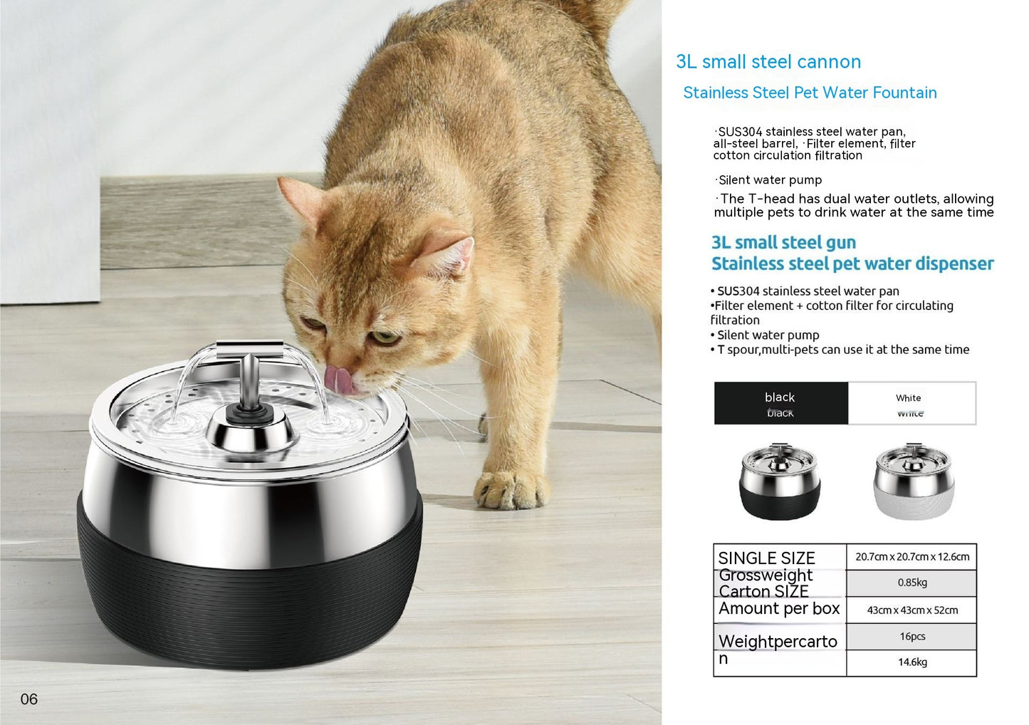 Dispensador seguro de agua para gatos