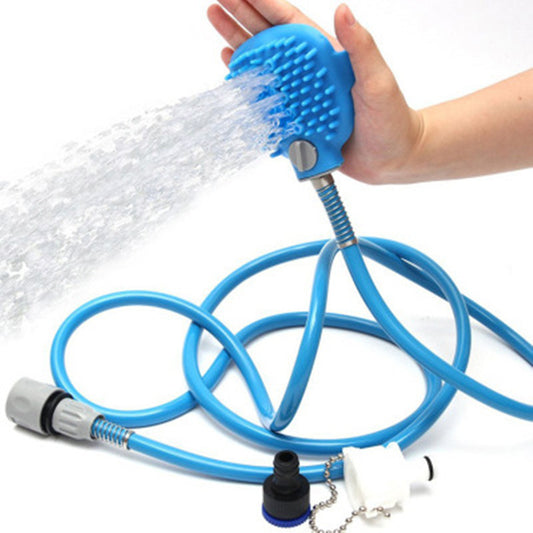 Pet Bath Tool - Brush with Massager and Integrated Shower